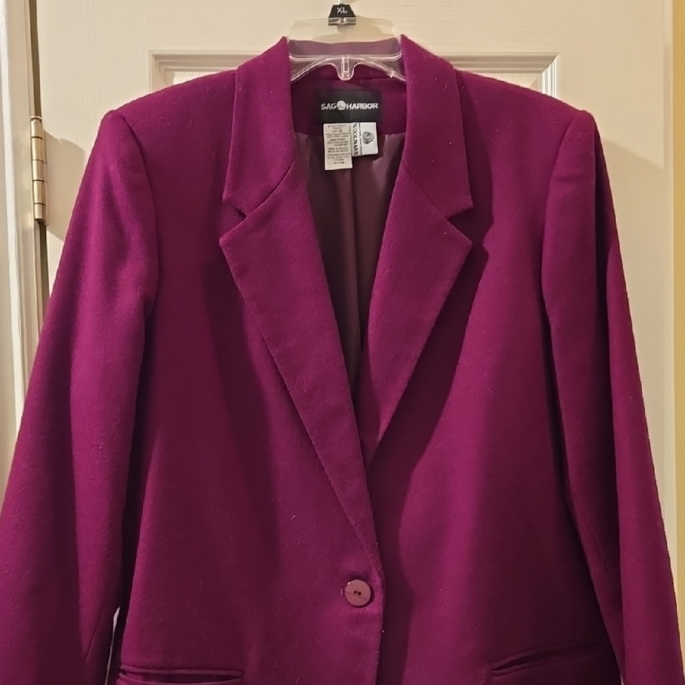 SAG HARBOR Women's Purple Blazer